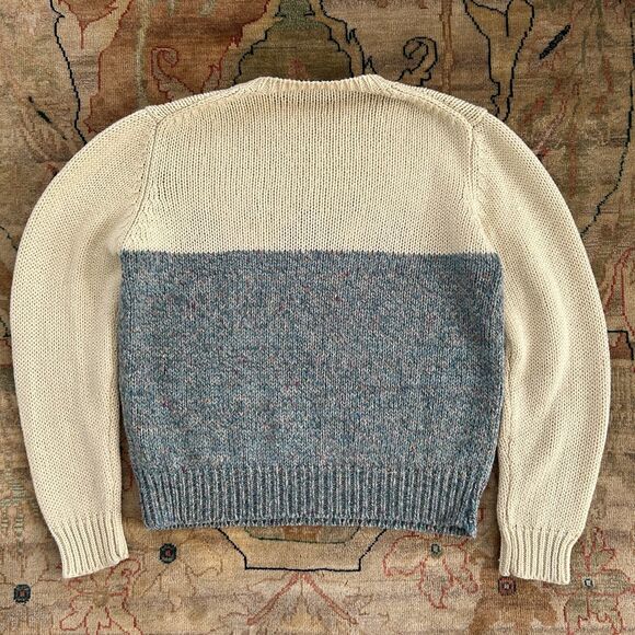 Vintage Preppy Argyle Sweater Cream Wool Blend Size M by CATALINA - Picture 6 of 8